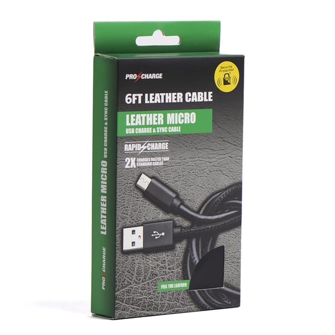 Pro Charge 6ft Leather Charge Cable Micro USB, micro, wire, charge