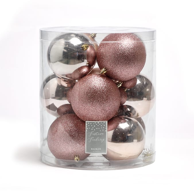 Festive Feeling: Baubles 12 Pack - Pink