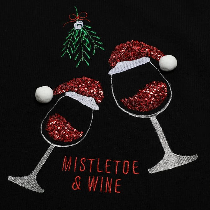 Festive Fun: Mistletoe & Wine Jumper - Ladies, christmas jumper, jumper ...
