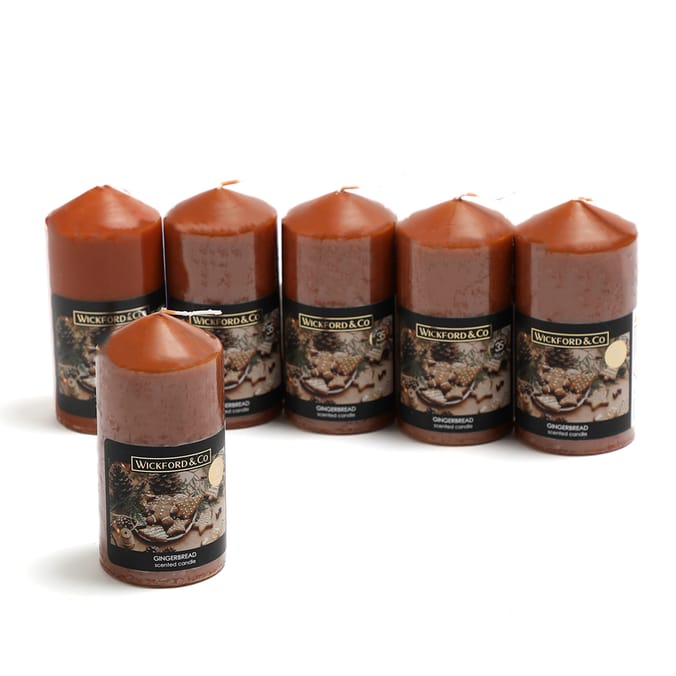 Wickford & Co. Scented Small Pillar Candle Gingerbread (Case of 6