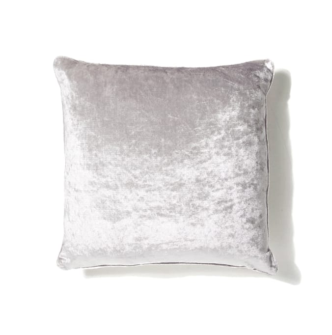 Home Collections Crushed Velvet Cushion Silver cushion cushions pillow pillows home velvet Home Bargains