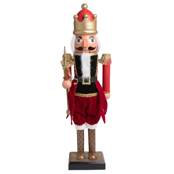 Festive Feeling 1m Singing Nutcracker with Moving Arms & Mouth Red, christmas nutcrackers nut