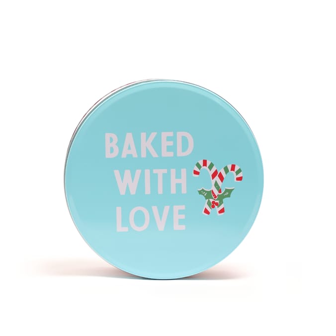 Jane Asher Christmas Round Tin Baked With Love, Jane Asher, tin, biscuit tin, round tin