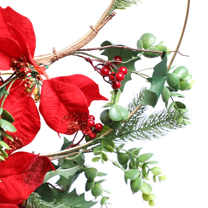 Home Collections Poinsettia Double Wreath, wreath, decoration