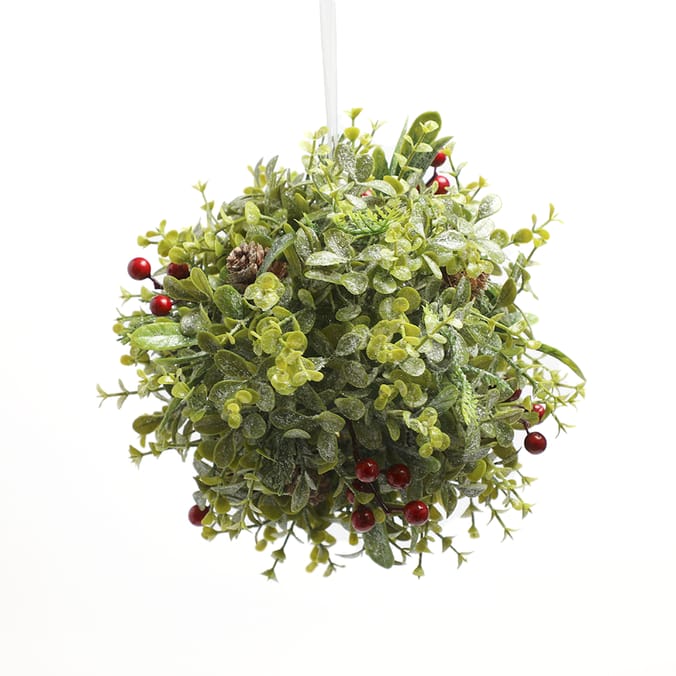 Home Collections Frosted Holly Ball, holly ball, frosted, decor, decoration, indoor, home