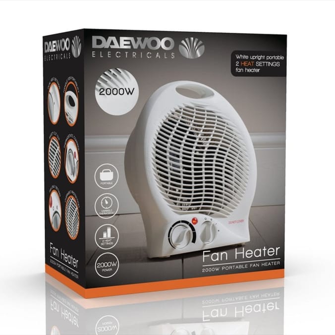 Daewoo 2000W Upright Fan Heater warmth radiator thermostat electronic