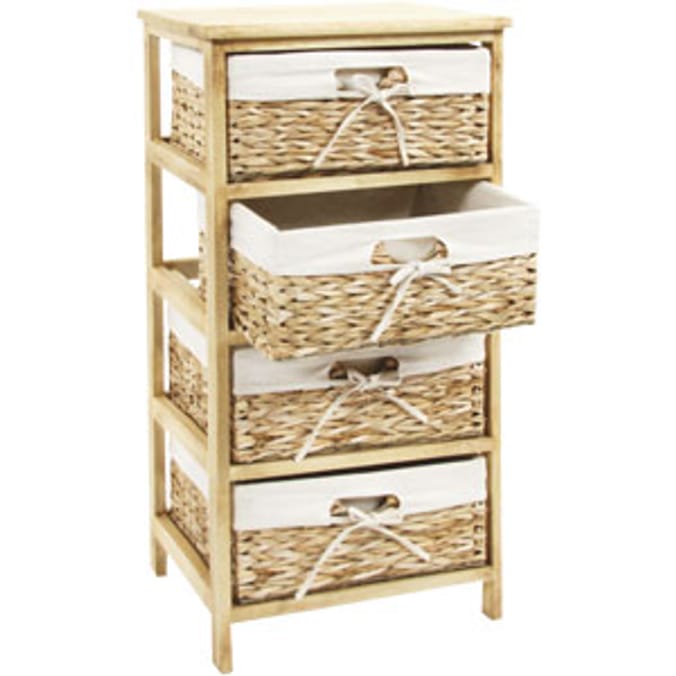 Rushwood Four Drawer Storage Unit Home Bargains