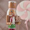 Festive Feeling: 15" Wooden Traditional Nutcracker - Pink Candy