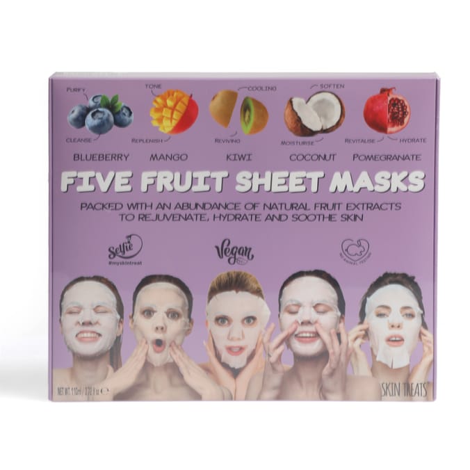 Skin Treats Five Fruit Sheet Masks, mask, face mask, beauty, personal