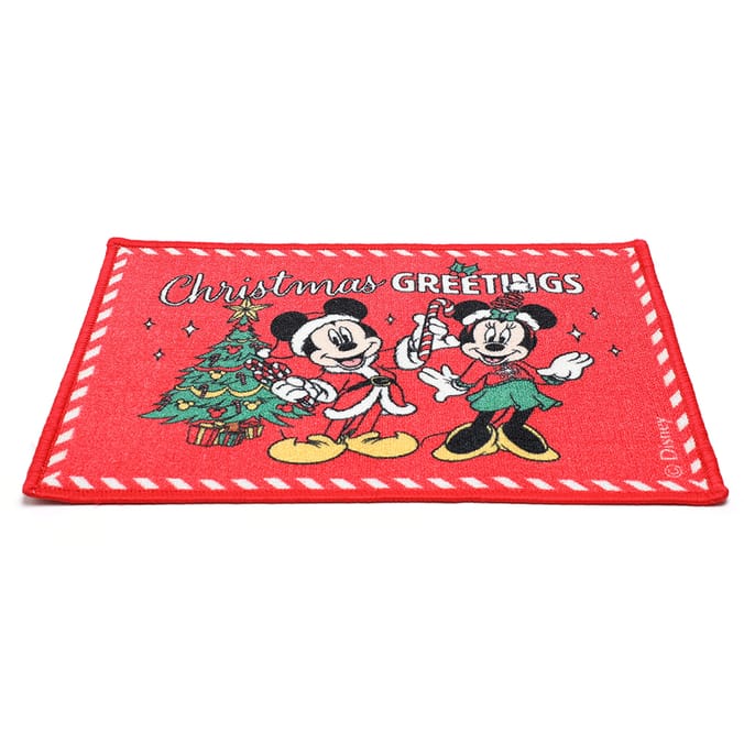 Disney Mickey and Friends Washable Door Mat Christmas Greetings, Mickey, door, mat, door mat