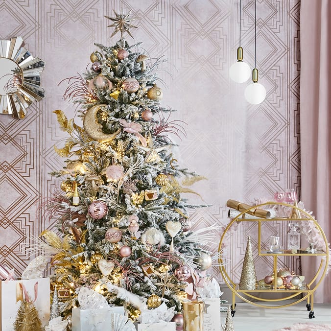 Festive Feeling Christmas Baubles (4 Pack) Pink, 4 Pack Christmas