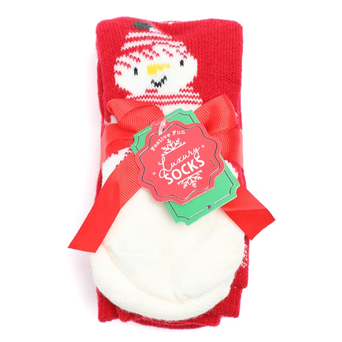 Festive Fun Ladies Luxury Snowmie Socks (2 Pack), 16457, 23342