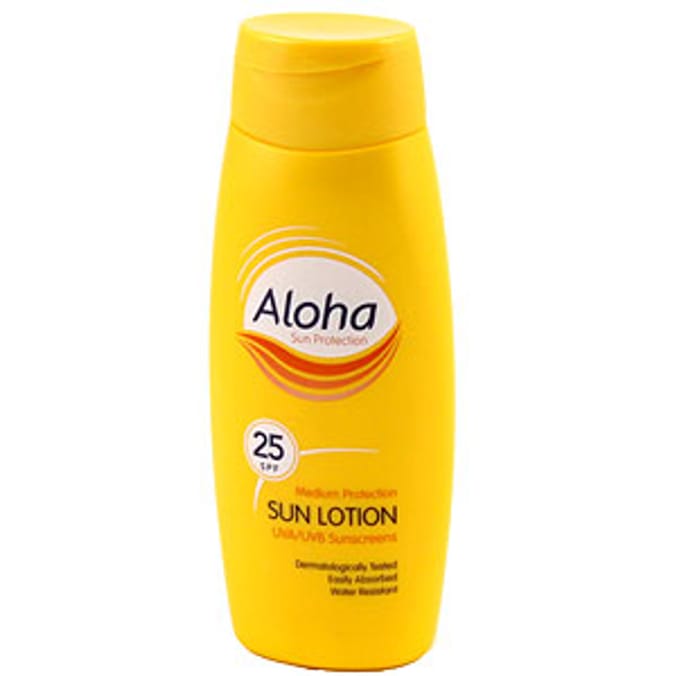 Aloha Sun Lotion SPF25 250ml sun cream, sun tan lotion, sun block