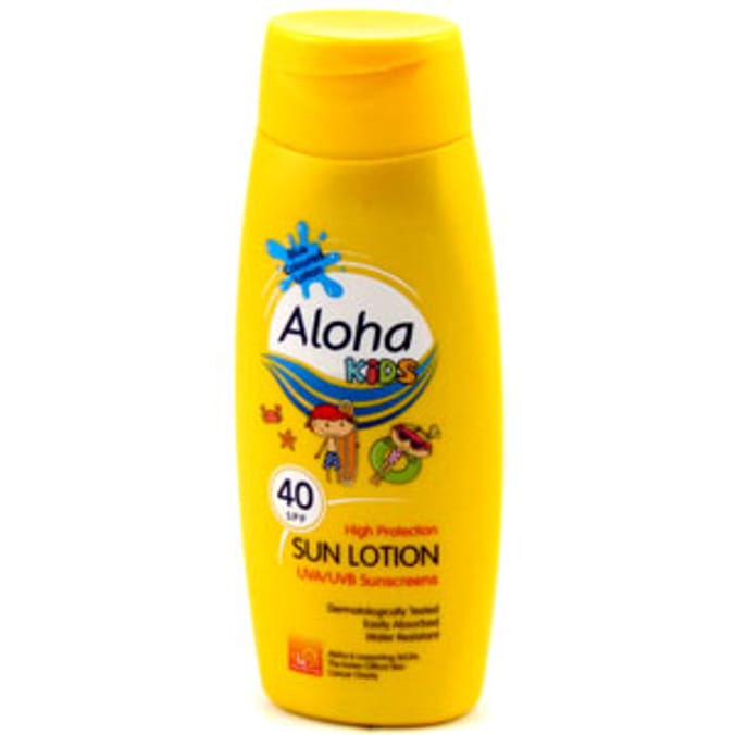 Aloha Kids 250ml Sun Lotion SPF40 , sun cream, sun tan lotion, sun block Home Bargains