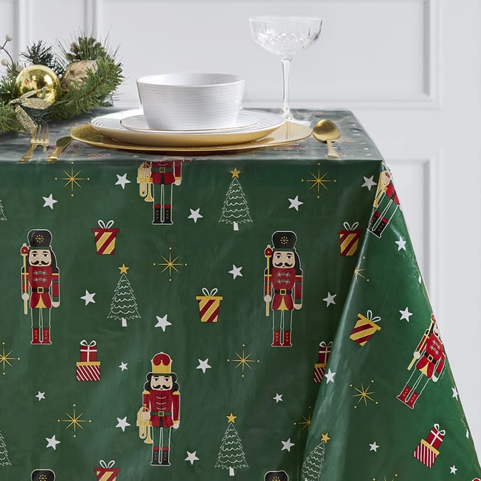 Home Collections Wipe Clean Tablecloth Nutcracker, table, cloth