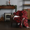 Noel: Sherpa Throw - Red Tartan