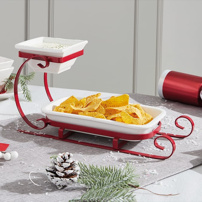 Home Collections Ceramic Sleigh Serving Platter, 01240, Home Bargains