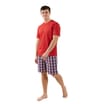 Jeff & Co by Jeff Banks: Red & Blue Check Pyjama Set - Mens