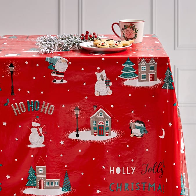 Home Collections: Wipe Clean Tablecloth - Ho Ho Ho