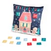 Sleigh Bells: Advent Calendar Cushion - Navy