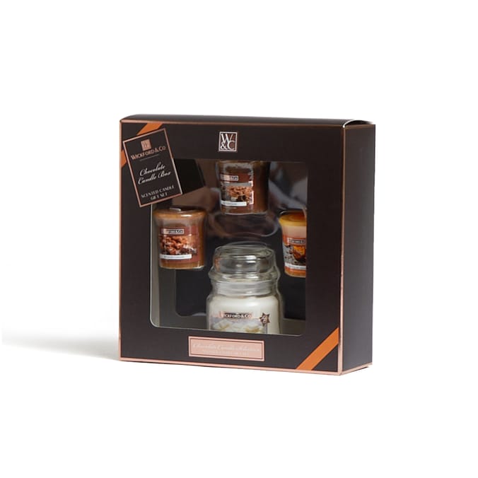 Wickford & Co. 4 Piece Chocolate Candle Box Christmas gift Xmas votive