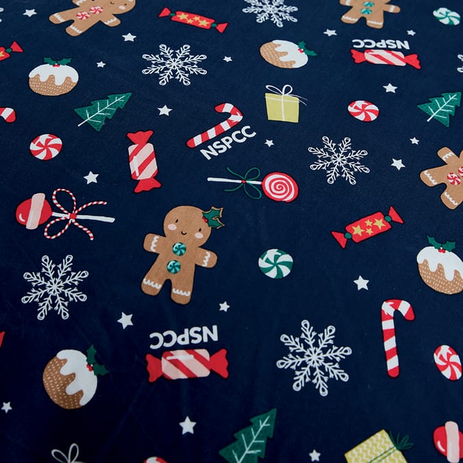 NSPCC Gingerbread Duvet Set Single, 93253, candy cane, ginger, bread