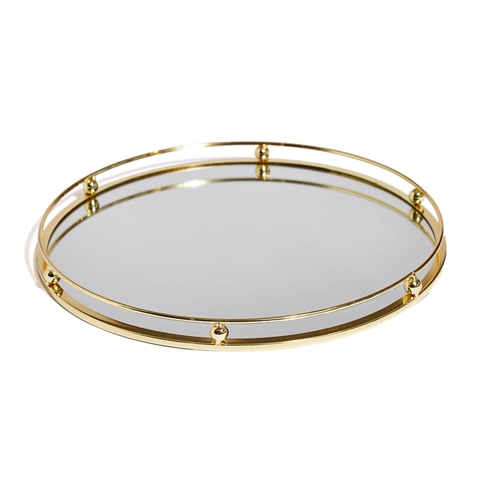 Large round deals mirrored tray