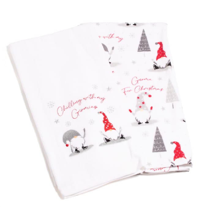 Christmas Gnomes with Moose - Cotton Tea Towel – Indigo Tangerine Retail