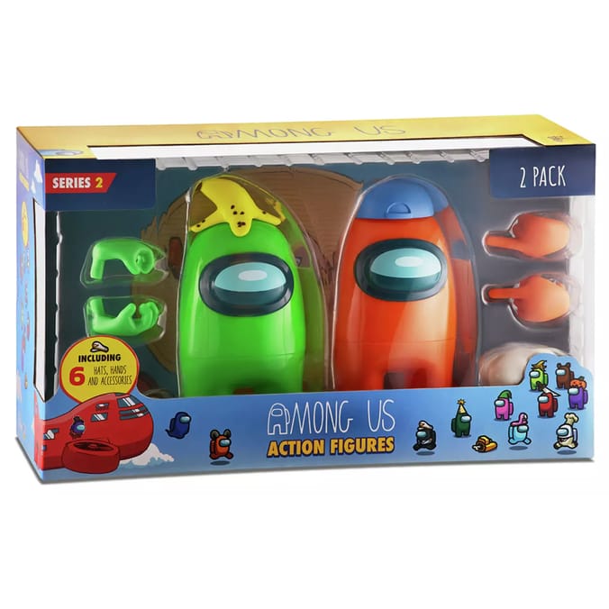 Among Us Action Figures 2 Pack Orange/Green Home Bargains