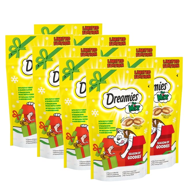 Dreamies Mix with Festive Turkey & Scrumptious Salmon 60g (Case of 8