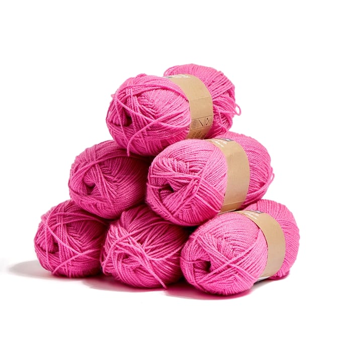 Crafty Things Double Knit Yarn Pink 100g (Case of 6), 33905