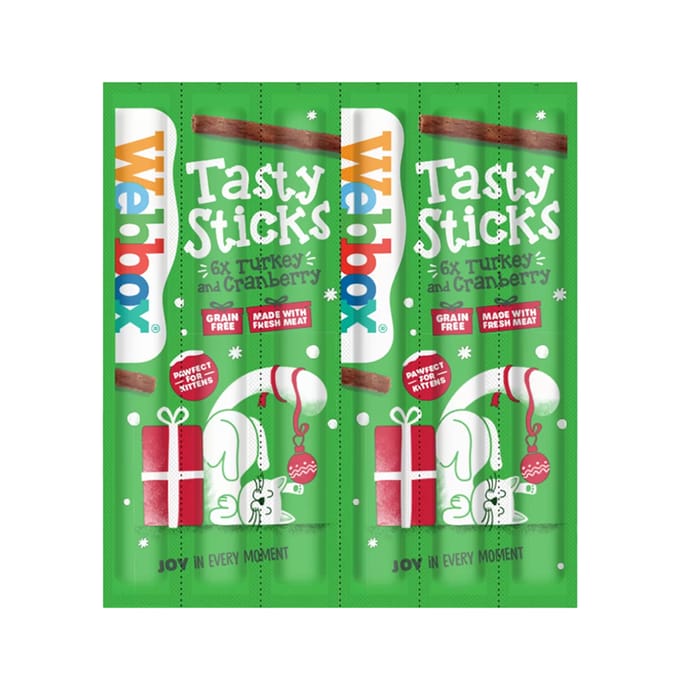 box Festive Cat Sticks with Turkey and Cranberry (Case of 25), Pet