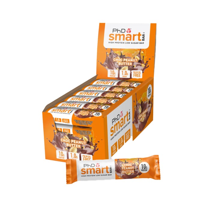 PhD Smart High Protein Low Sugar Bar Choc Peanut Butter (24 x 32g