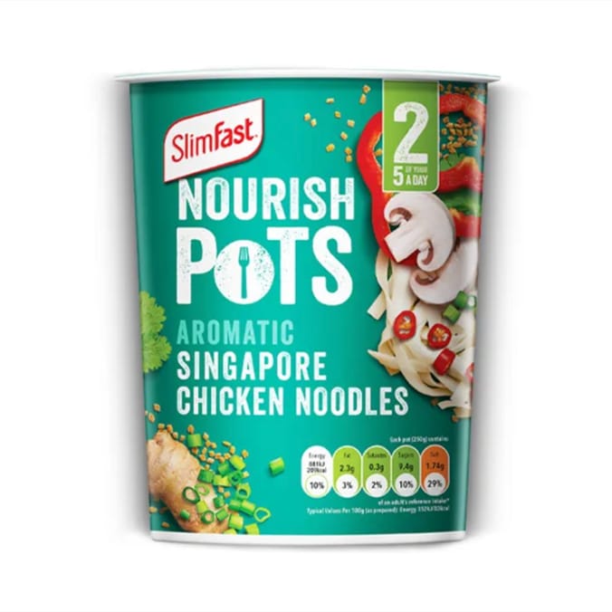 Slimfast Nourish Pots 8 Pack Singapore Chicken Noodles, fitness