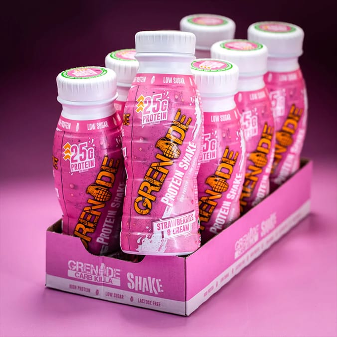 Grenade Protein Shake 8 Pack Strawberry & Cream, milkshake, fitness