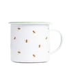 Botanical Discovery: Enamel Bee Print Mugs - White