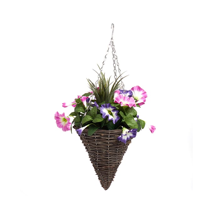 Jardin Artificial Cone Hanging Basket Pink/Purple, 21624, 31357