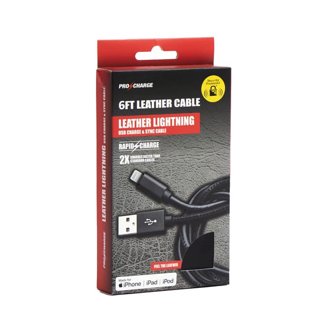 Pro Charge 6ft Leather Charge Cable Lightning , wire, charge, cable