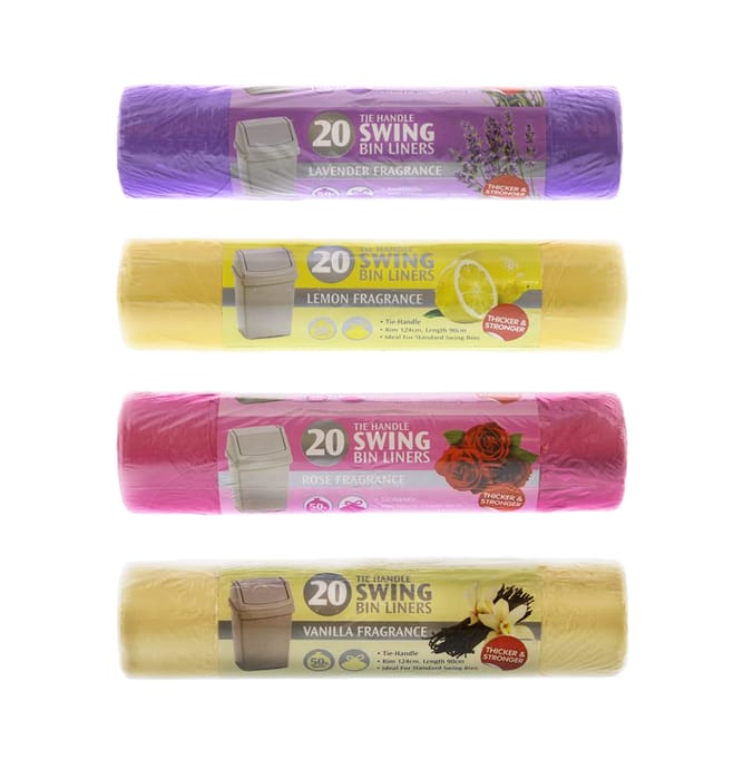 20 Tie Handle Swing Scented Bin Liners (Case of 6), bag, bags, fragrant