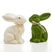 Spring Time Large Flocked Rabbit - Green