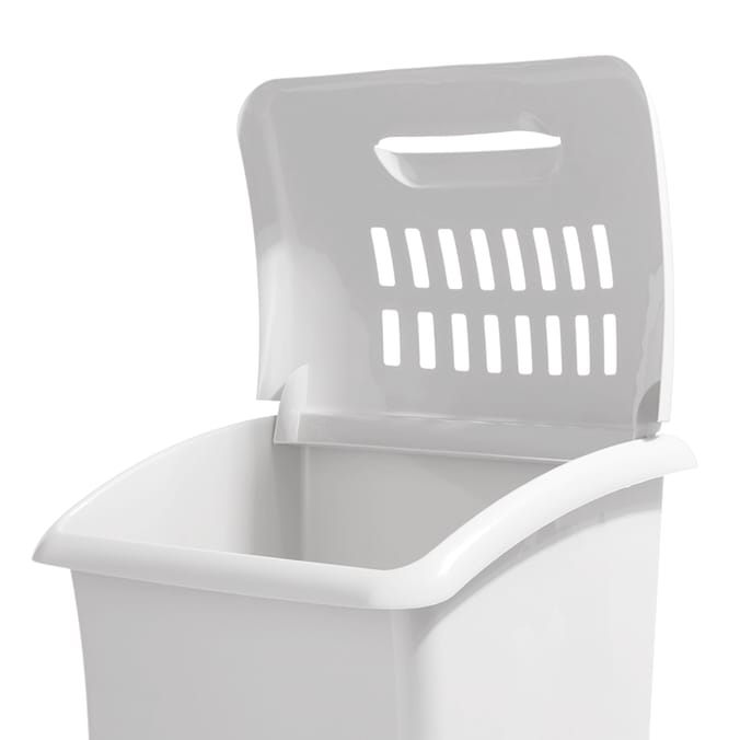 Home Utility: Upright Laundry Basket - White