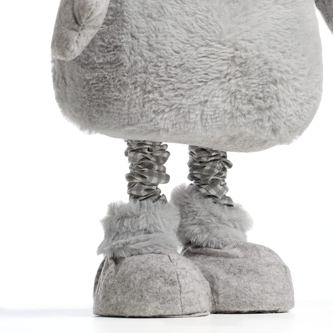 Spring Standing Plush Bunny - Grey