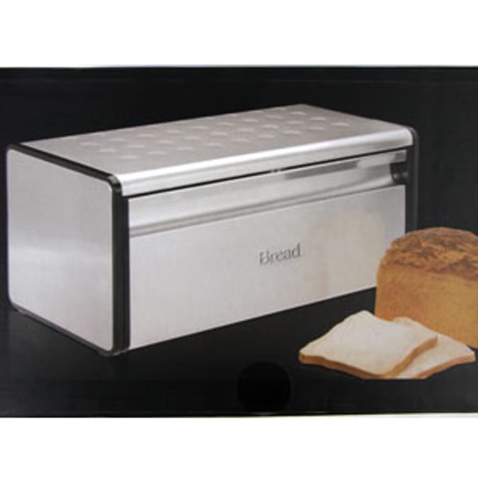 Stainless Steel Bread Bin, kitchen, breadbin Home Bargains