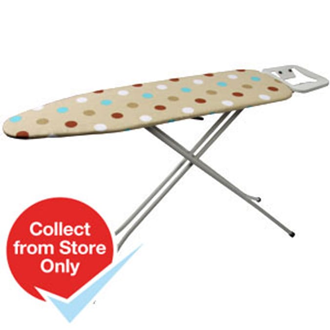Deluxe Mesh Ironing Board Mocha with Spots Home Bargains