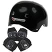 Cycle Helmet with Knee/Elbow Pads: Black