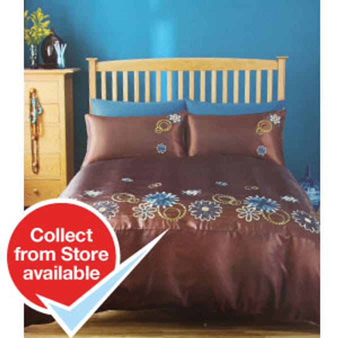 Casa Prima Double Duvet Set Chocolate Home Bargains