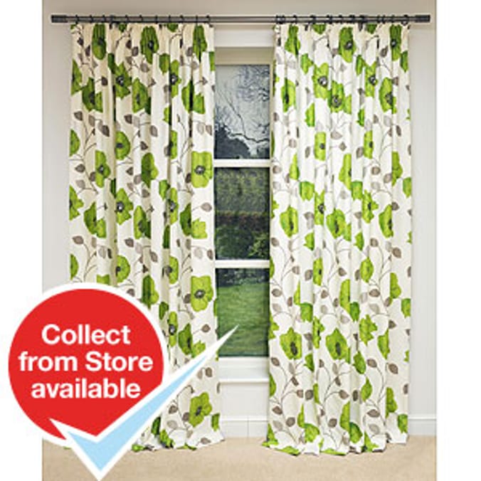 Green Poppy Design Fully Lined Curtains