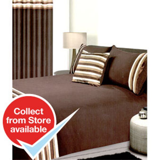 Ribbon Chocolate Duvet Cover & Pillowcase Home Bargains