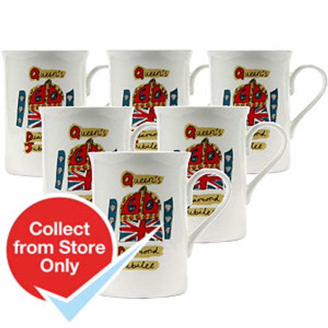 Queen's Diamond Jubilee Fine Bone China (Set of 6) Home Bargains