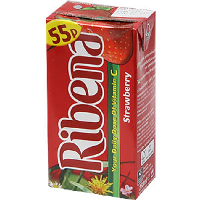 Ribena Strawberry Flavour Cartons (27 x 288ml Cartons) Home Bargains